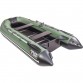 Надувная 3-местная ПВХ лодка Ривьера Компакт 3200 СК Касатка (зелено-черная)